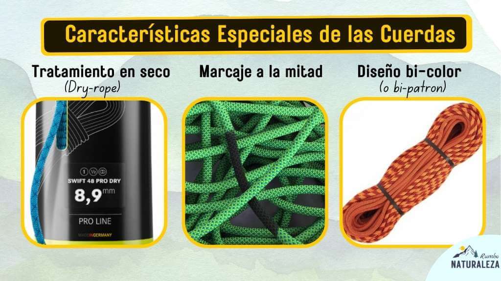 características especiales de las cuerdas de escalada