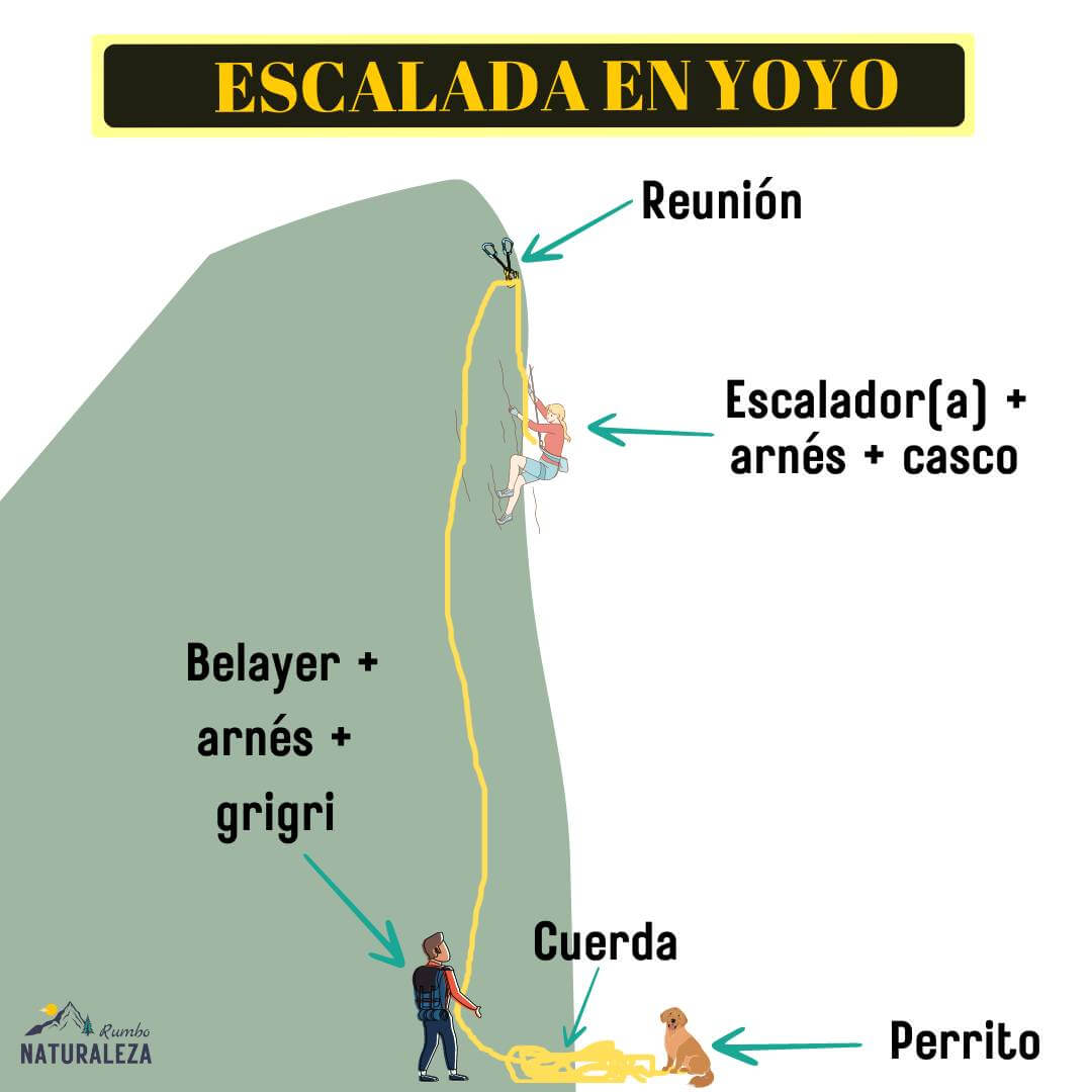 equipo requerido para escalar en yoyo
