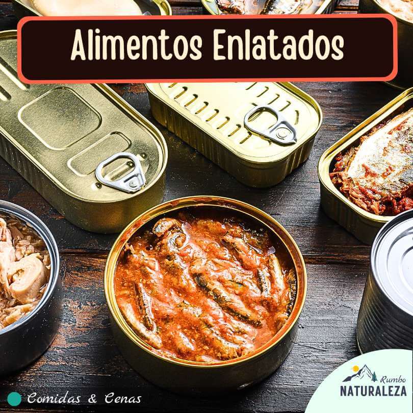 comida enlatada para acampar
