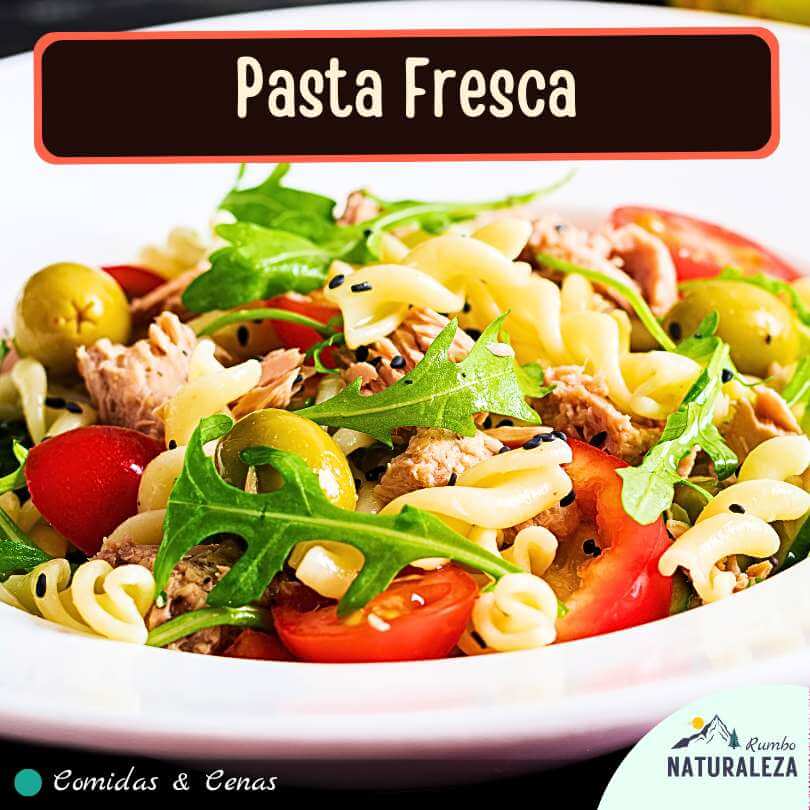 pasta fresca para cenar o comer en un camping